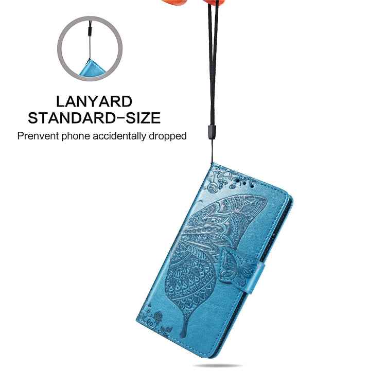 Butterfly Love Flowers Embossing Horizontal Flip Leather Case for Galaxy A40, with Holder & Card Slots & Wallet & Lanyard
