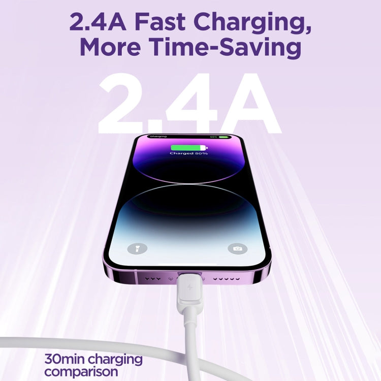 JOYROOM S-AL012A14 Multi-Color Series 2.4A USB to 8 Pin Fast Charging Data Cable, Length:1.2m, USB to 8 Pin