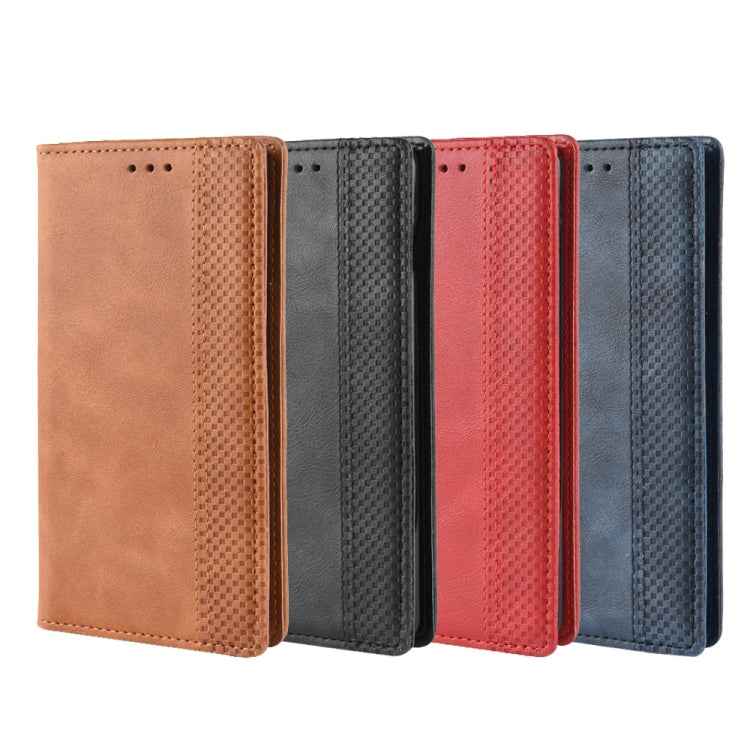 Magnetic Buckle Retro Crazy Horse Texture Horizontal Flip Leather Case for Galaxy S10 (5G), with Holder & Card Slots & Photo Frame