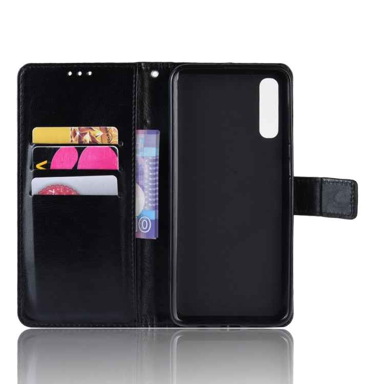 Retro Crazy Horse Texture Horizontal Flip Leather Case for Galaxy A70, with Holder & Card Slots & Photo Frame
