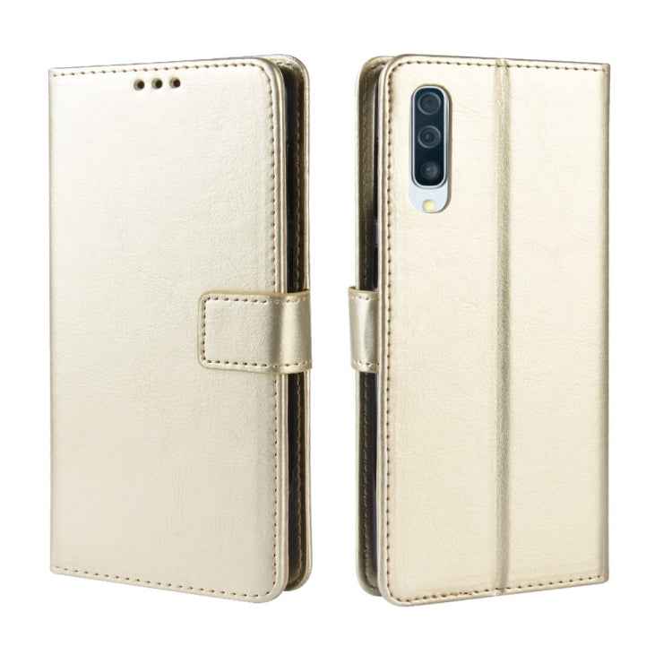 Retro Crazy Horse Texture Horizontal Flip Leather Case for Galaxy A70, with Holder & Card Slots & Photo Frame