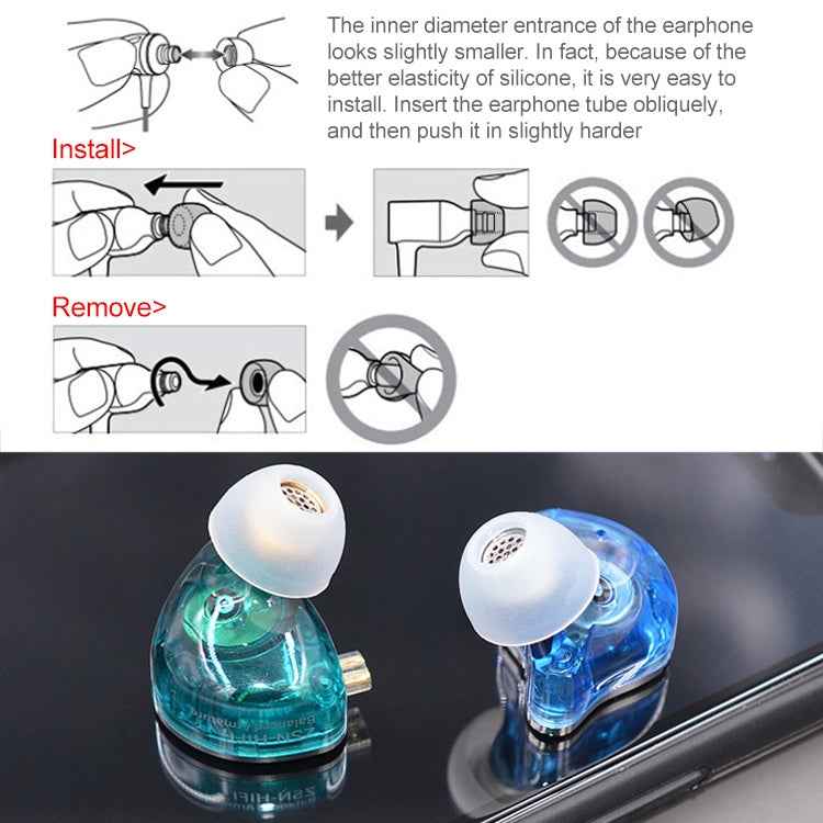 6 PCS KZ Screw Thread Silicone Earbuds For All In-Ear Earphone