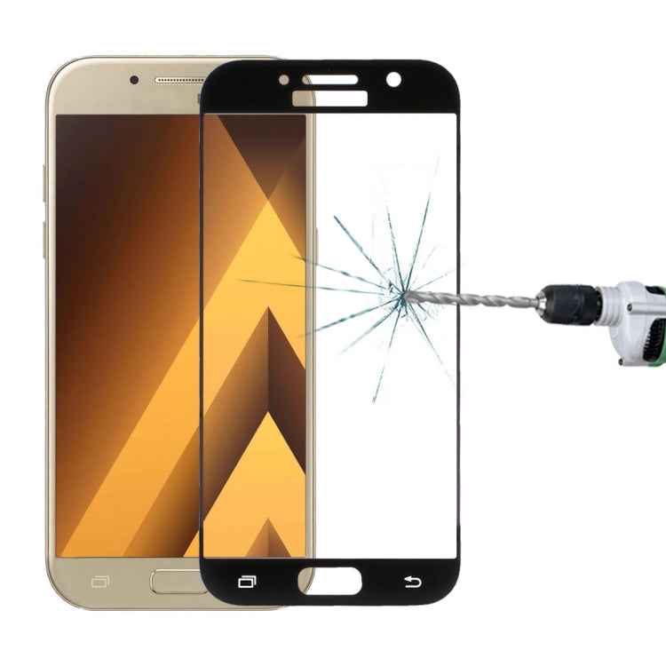For Galaxy A7 (2017) / A720 0.33mm 9H Surface Hardness Silk-screen Full Screen Tempered Glass Screen Protector