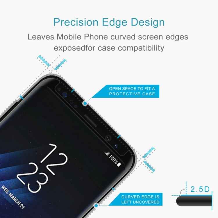For Galaxy S8+ / G955 0.26mm 9H Surface Hardness 3D Explosion-proof Non-full Screen Curved Case Friendly Tempered Glass Film with Fully Adhesive
