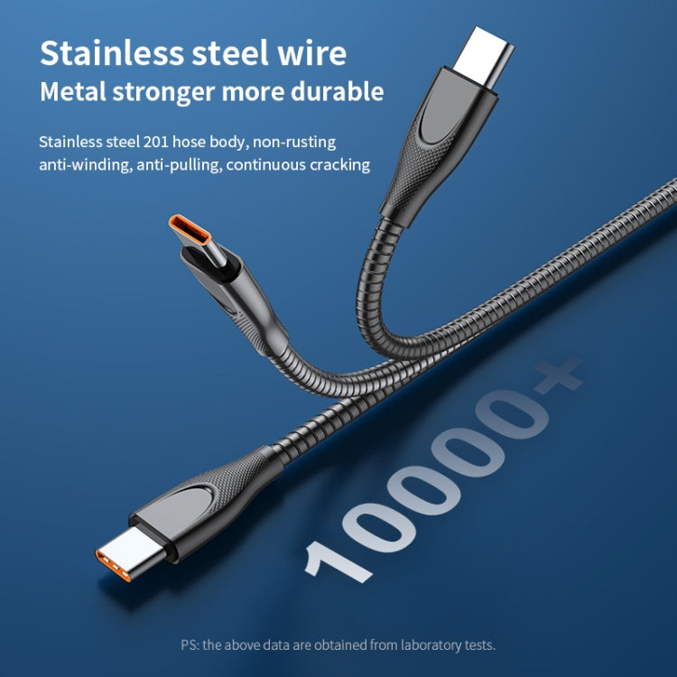 ADC-009 USB-C / Type-C to USB-C / Type-C Zinc Alloy Hose Fast Charging Data Cable, Cable Length: 1m, USB-C / Type-C to USB-C / Type-C