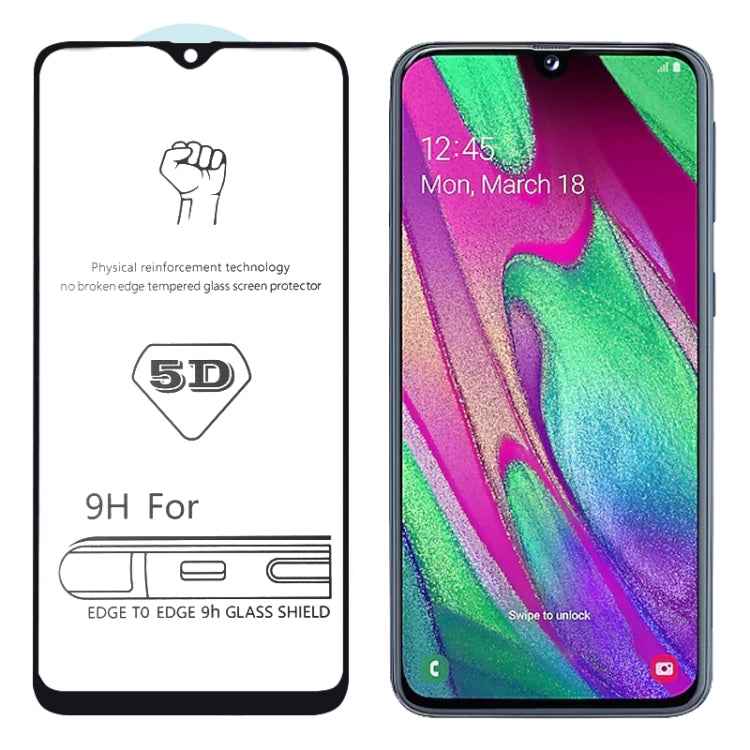 9H 5D Full Glue Full Screen Tempered Glass Film for Galaxy A40