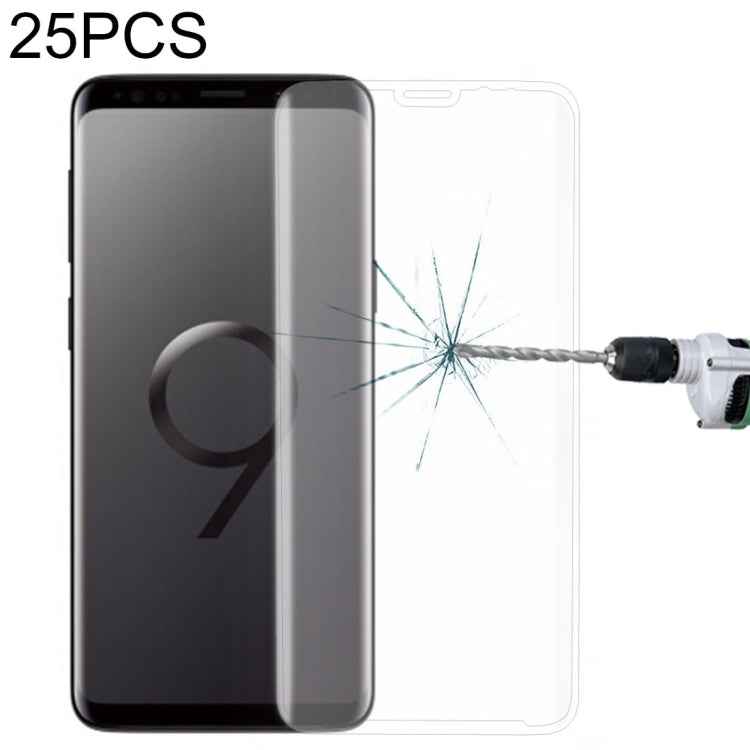 25 PCS For Galaxy S9 Plus 9H Surface Hardness 3D Curved Edge Anti-scratch Full Screen HD Tempered Glass Screen Protector