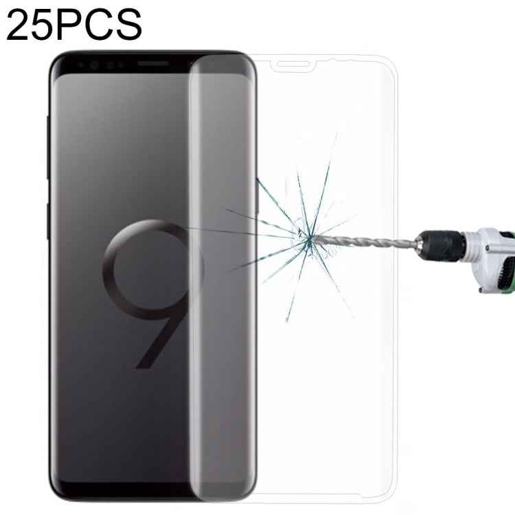 25 PCS For Galaxy S9 9H Surface Hardness 3D Curved Edge Anti-scratch Full Screen HD Tempered Glass Screen Protector