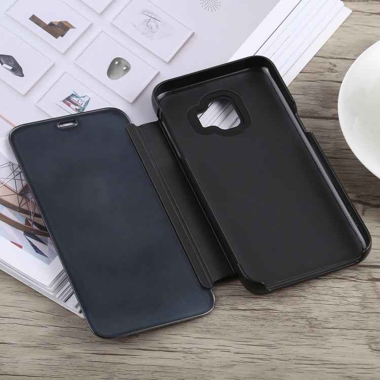 Electroplating Mirror Horizontal Flip Case for Galaxy J2 Core, with Holder, Galaxy J2 Core