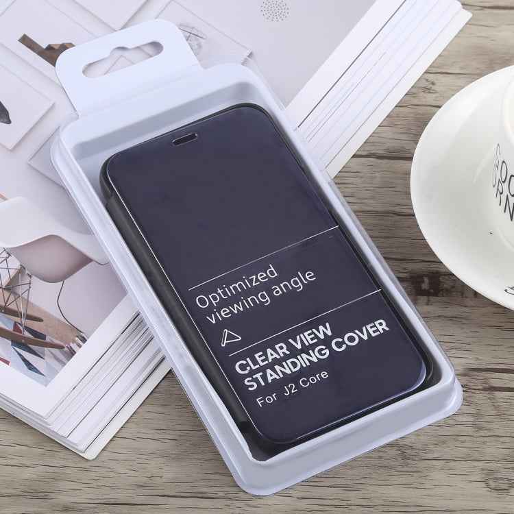 Electroplating Mirror Horizontal Flip Case for Galaxy J2 Core, with Holder, Galaxy J2 Core