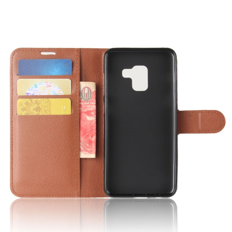 For Galaxy A8 (2018) Litchi Texture Horizontal Flip Leather Case with Holder & Card Slots & Wallet, For Galaxy A8 (2018)