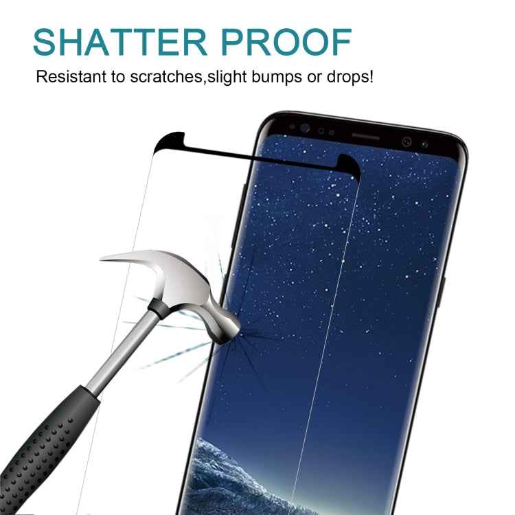 Case Friendly Screen Curved Tempered Glass Film For Galaxy S8 / G950