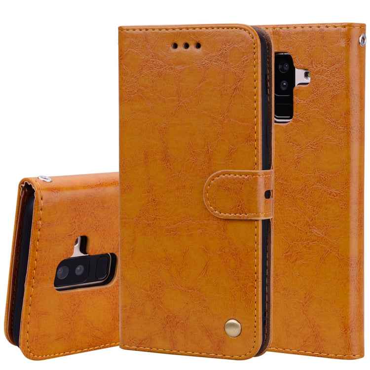 Business Style Oil Wax Texture Horizontal Flip Leather Case for Galaxy A6 Plus (2018), with Holder & Card Slots & Wallet, For Galaxy A6 Plus (2018)