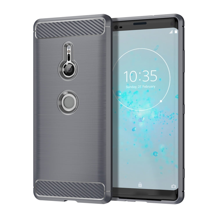 Brushed Texture Carbon Fiber Shockproof TPU Case for Sony Xperia XZ3