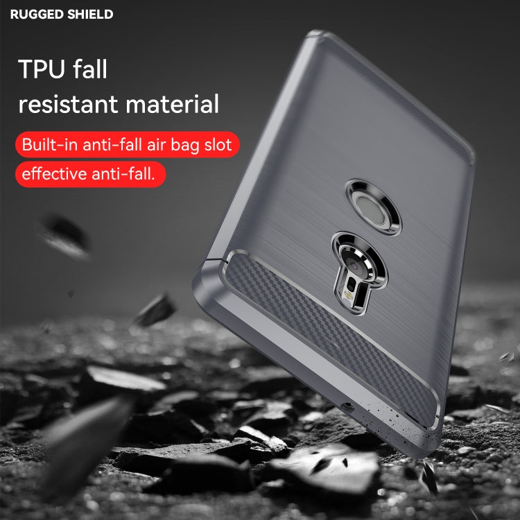 Funda de TPU de fibra de carbono con textura cepillada y antigolpes para Sony Xperia XZ3