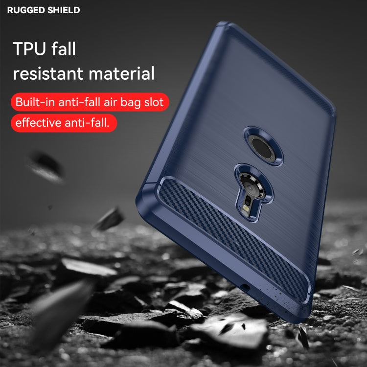 Brushed Texture Carbon Fiber Shockproof TPU Case for Sony Xperia XZ3