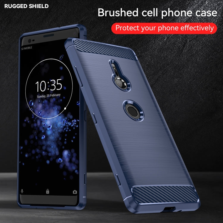 Brushed Texture Carbon Fiber Shockproof TPU Case for Sony Xperia XZ3