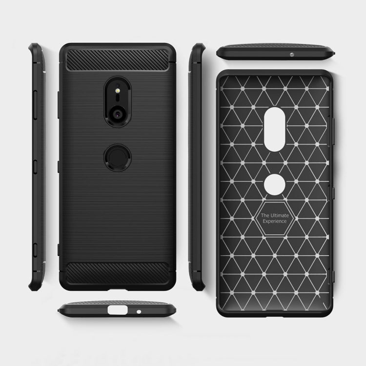 Brushed Texture Carbon Fiber Shockproof TPU Case for Sony Xperia XZ3