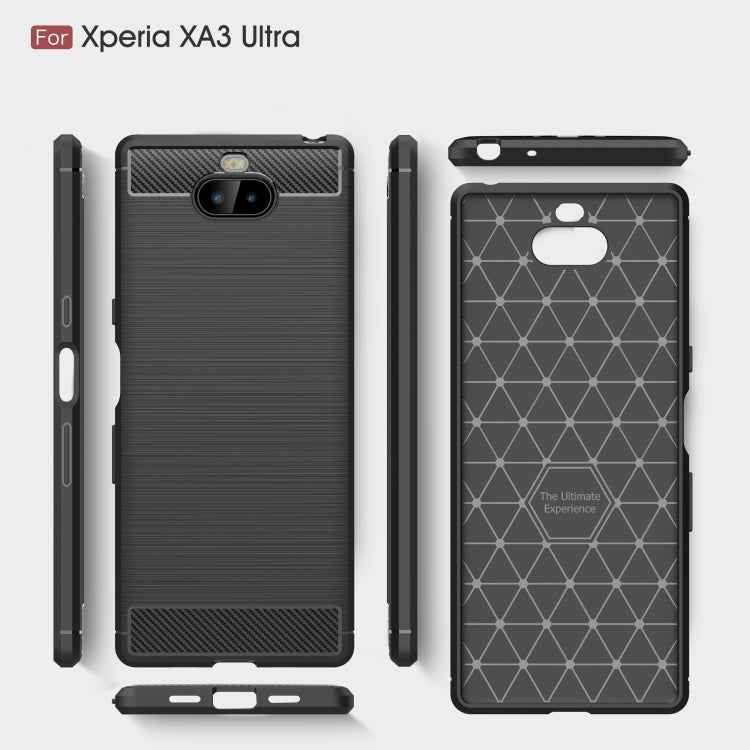 Brushed Texture Carbon Fiber Soft TPU Case for Sony Xperia 10 Plus