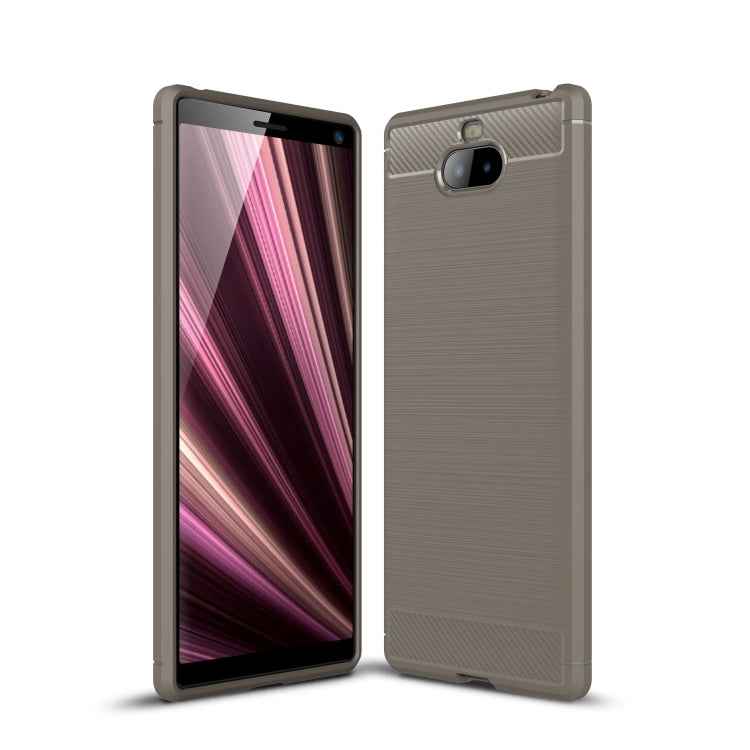 Brushed Texture Carbon Fiber Soft TPU Case for Sony Xperia 10 Plus