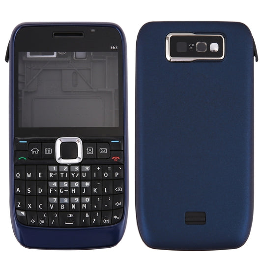 Coque intégrale (avant, cadre central, coque arrière de la batterie, clavier) pour Nokia E63 (blanc)