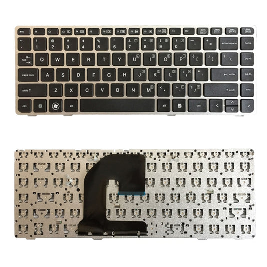 Teclado con marco plateado para HP EliteBook 8470B, 8470P, 8470, 8460, 8460p, 8460w, ProBook 6460, 6460b y 6470 (versión estadounidense)
