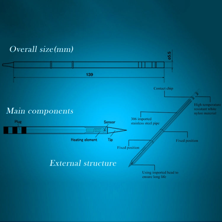 QUICKO T12-C1 Lead-free Soldering Iron Tip, T12-C1, T12-C4, T12-CF4
