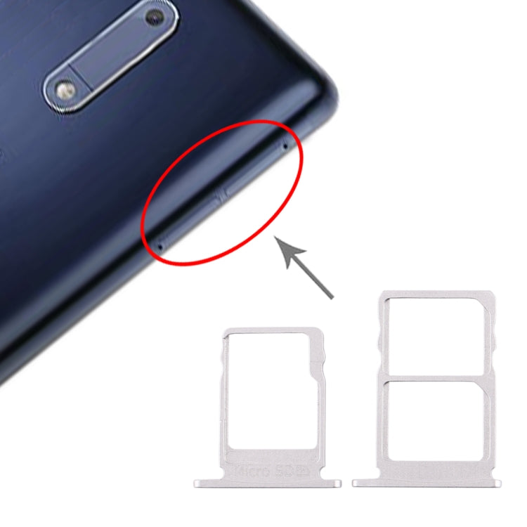 SIM Card Tray + SIM Card Tray + Micro SD Card Tray for Nokia 5 / N5 TA-1024 TA-1027 TA-1044 TA-1053