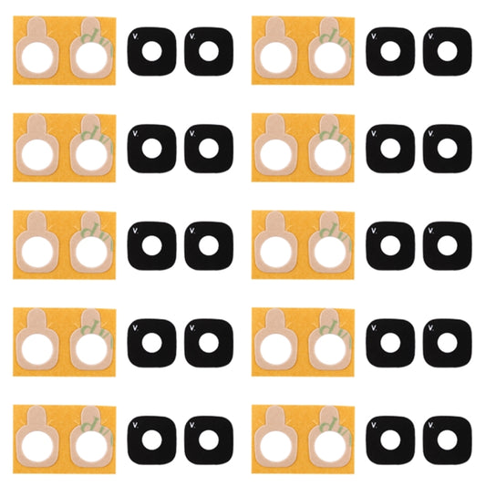 Lot de 10 caches d'objectif de caméra arrière avec autocollant pour Galaxy J5 Prime