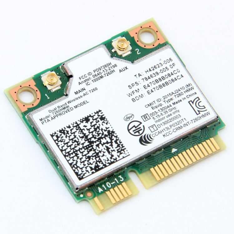 Dual Band Wireless Wifi Card for Intel 7260HMW Mini PCI-E 2.4G / 5Ghz WLAN Bluetooth 4.0 Wifi Card 802.11 ac / a / b / g / n, 7260HMW