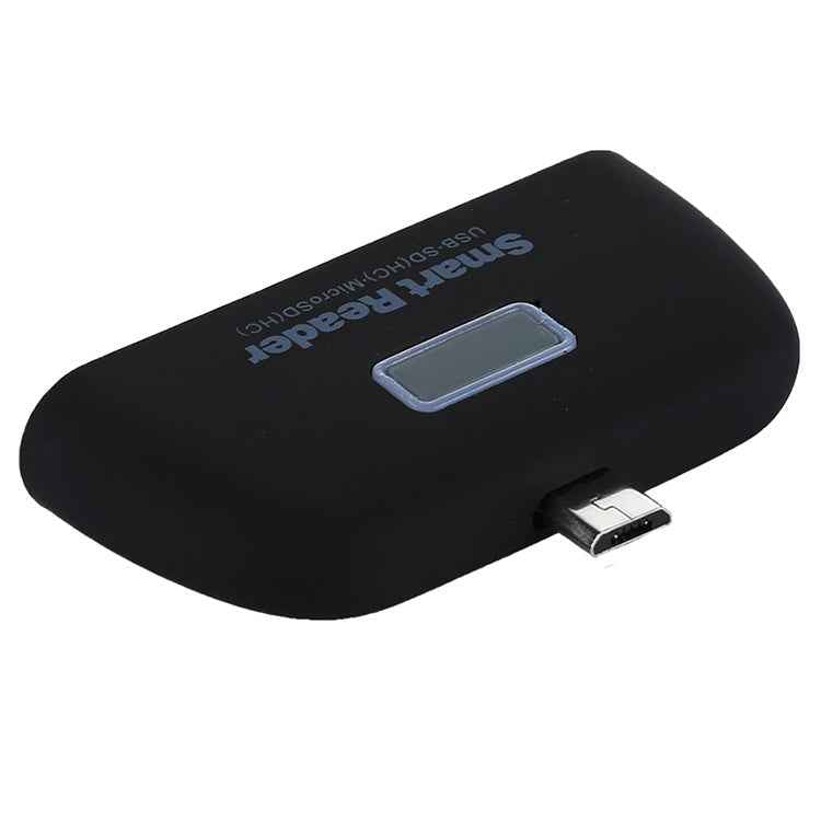 Micro SD + SD + USB 2.0 + Micro USB Port to Micro USB OTG Smart Card Reader Connection Kit with LED Indicator Light