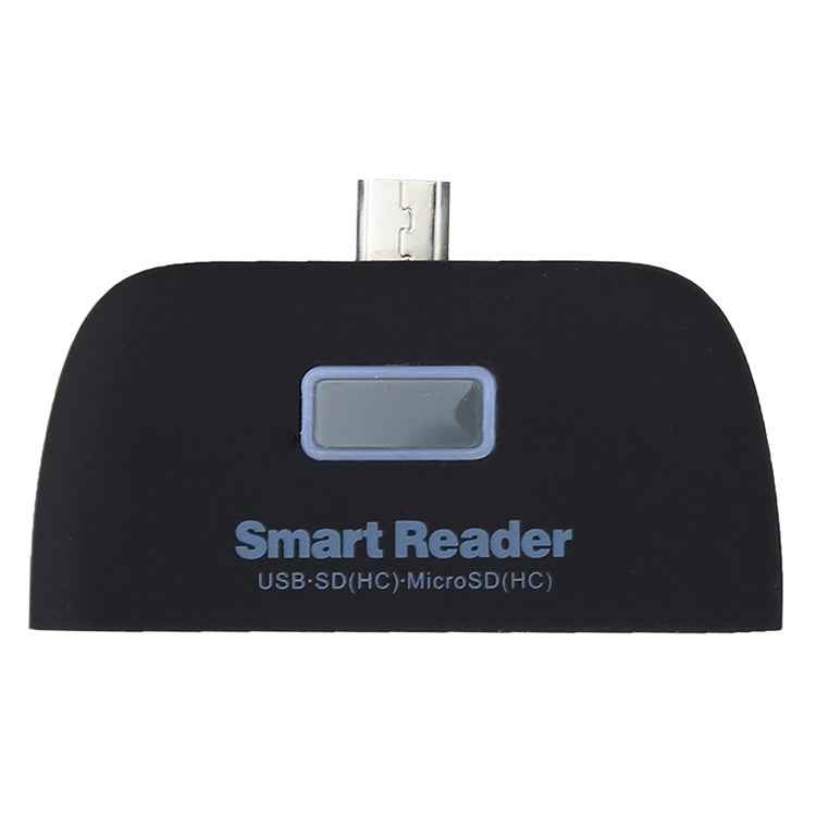 Micro SD + SD + USB 2.0 + Micro USB Port to Micro USB OTG Smart Card Reader Connection Kit with LED Indicator Light