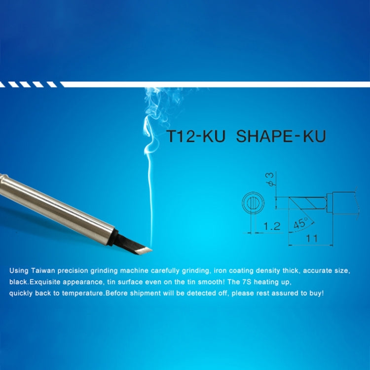 QUICKO T12-KU Black Welding Lead-free Soldering Iron Tip, T12-KU