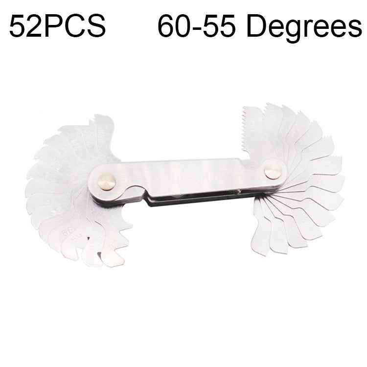 52 PCS Metric 60 Degrees +British 55 Degrees CR Stainless Steel Thread Gauge