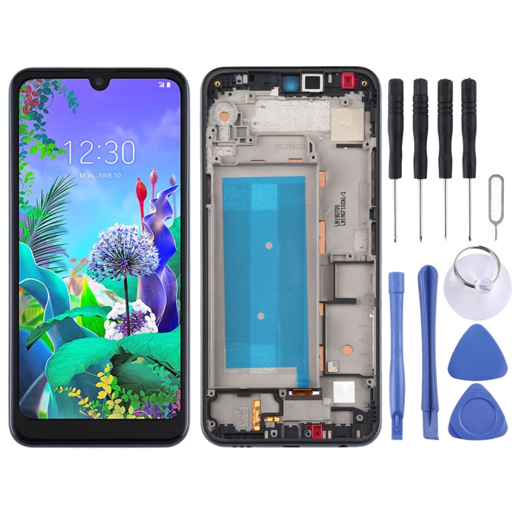 LCD Screen and Digitizer Full Assembly with Frame for LG Q60 X525ZA X525BAW X525HA X525ZAW / LG X6 2019 LMX625N X625N X525,Single SIM