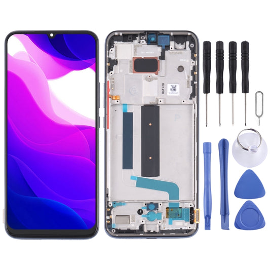 Pantalla LCD y digitalizador AMOLED original, ensamblaje completo con marco para Xiaomi Mi 10 Lite 5G (original)