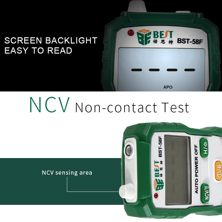 Meilleur multimètre numérique entièrement automatique BST-58F, sans décalage, identification intelligente, mini instrument électrique domestique
