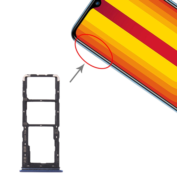 For vivo Y3 SIM Card Tray + SIM Card Tray + Micro SD Card Tray