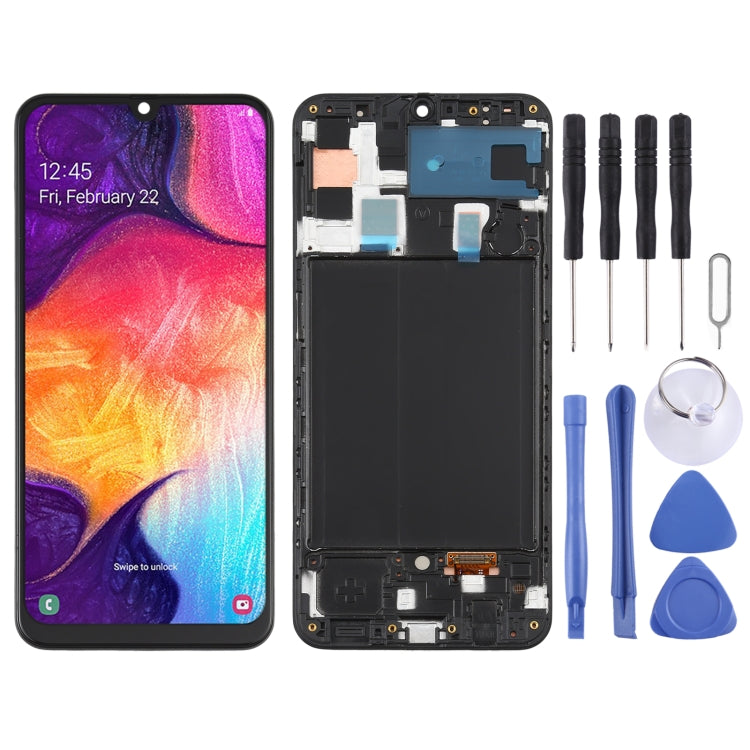Original Super AMOLED LCD Screen  for Galaxy A50 Digitizer Full Assembly with Frame