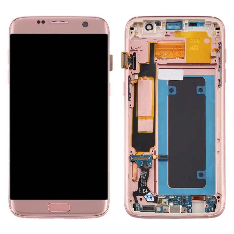 OLED Material LCD Screen and Digitizer Full Assembly With Frame for Samsung Galaxy S7 Edge / SM-G935F