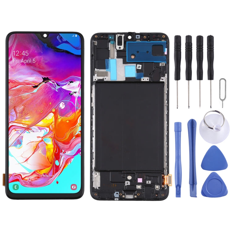 TFT Material LCD Screen and Digitizer Full Assembly With Frame for Samsung Galaxy A70 (Not Supporting Fingerprint Identification)