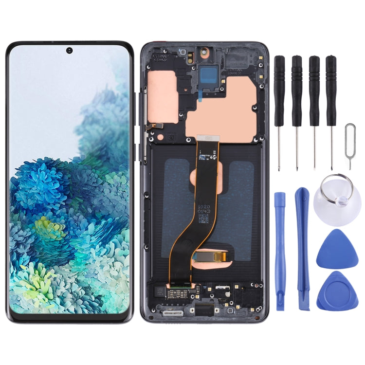 Pantalla LCD y digitalizador originales (ensamblaje completo con marco) para Samsung Galaxy S20+ 5G SM-G986B/G985, Samsung Galaxy S20+ 5G, Samsung Galaxy S20+ 5G (azul oscuro), Samsung Galaxy S20+ (original)