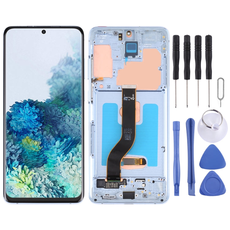 Pantalla LCD y digitalizador originales (ensamblaje completo con marco) para Samsung Galaxy S20+ 5G SM-G986B/G985, Samsung Galaxy S20+ 5G, Samsung Galaxy S20+ 5G (azul oscuro), Samsung Galaxy S20+ (original)