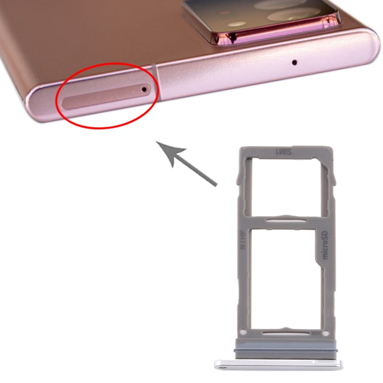 Pour Samsung Galaxy Note20 Ultra, plateau pour carte SIM et plateau pour carte Micro SD (carte unique)