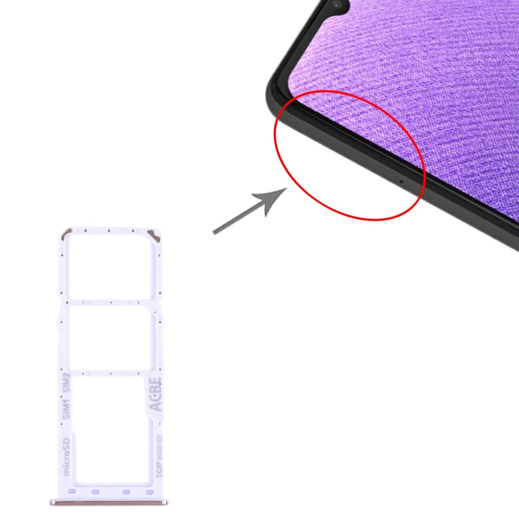 For Samsung Galaxy A32 SM-A325 SIM Card Tray + SIM Card Tray + Micro SD Card Tray, For Samsung Galaxy A32