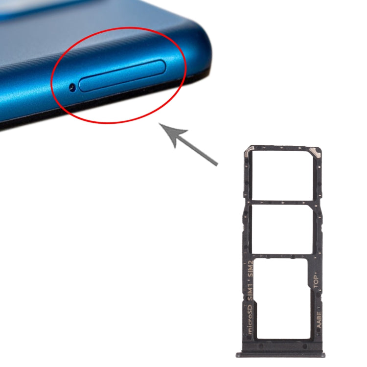 Bandeja para tarjeta SIM + bandeja para tarjeta SIM + bandeja para tarjeta Micro SD para Samsung Galaxy A12 (tarjeta dual)