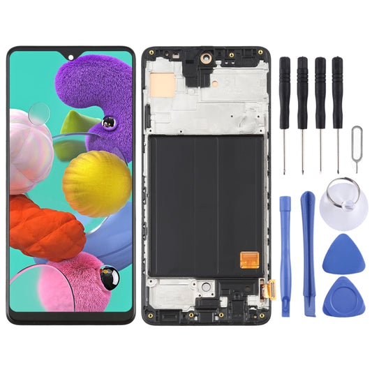 Pantalla LCD OLED y digitalizador completo con marco para Samsung Galaxy A51 4G SM-A515 (6,36 pulgadas), para Samsung Galaxy A51 4G (OLED)