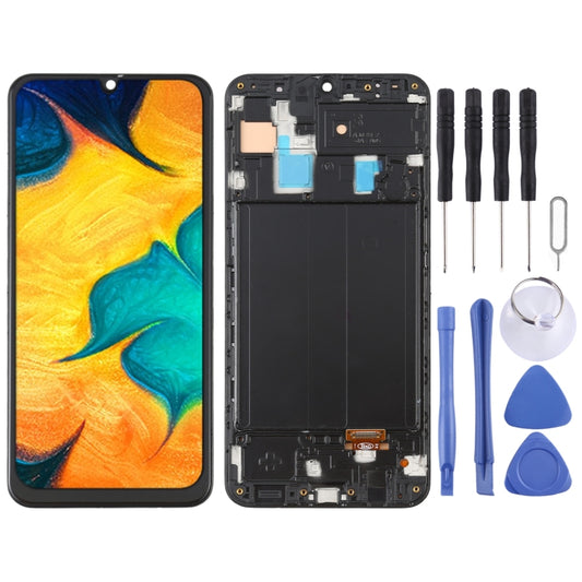 Pantalla LCD OLED de 6,36 pulgadas y digitalizador completo con marco para Samsung Galaxy A30 SM-A305 (OLED de 6,36 pulgadas)
