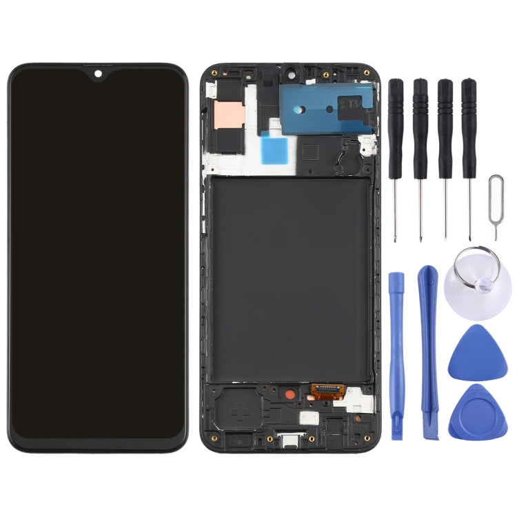 Original Super AMOLED Material LCD Screen and Digitizer Full Assembly With Frame for Samsung Galaxy A30s