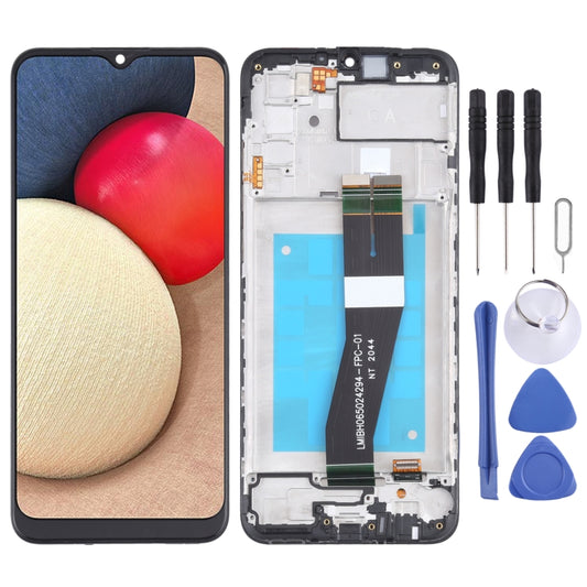 Écran LCD et numériseur d'origine avec châssis pour Samsung Galaxy A02s SM-A025F (version GA)